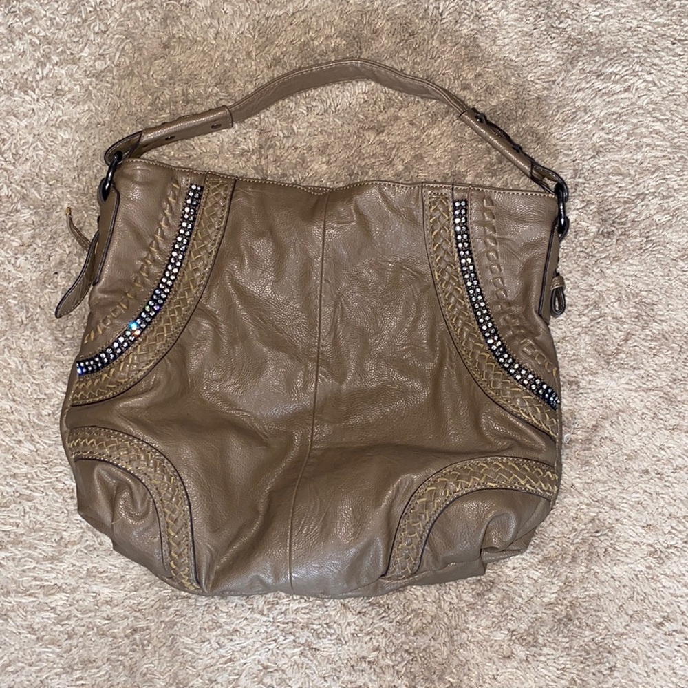 Light Brown shoulder bag. Real leather